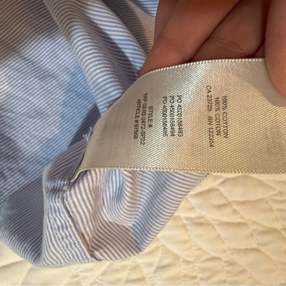 Sunday Best Blue Cropped Long Sleeve Shirt - Picture 9 of 9